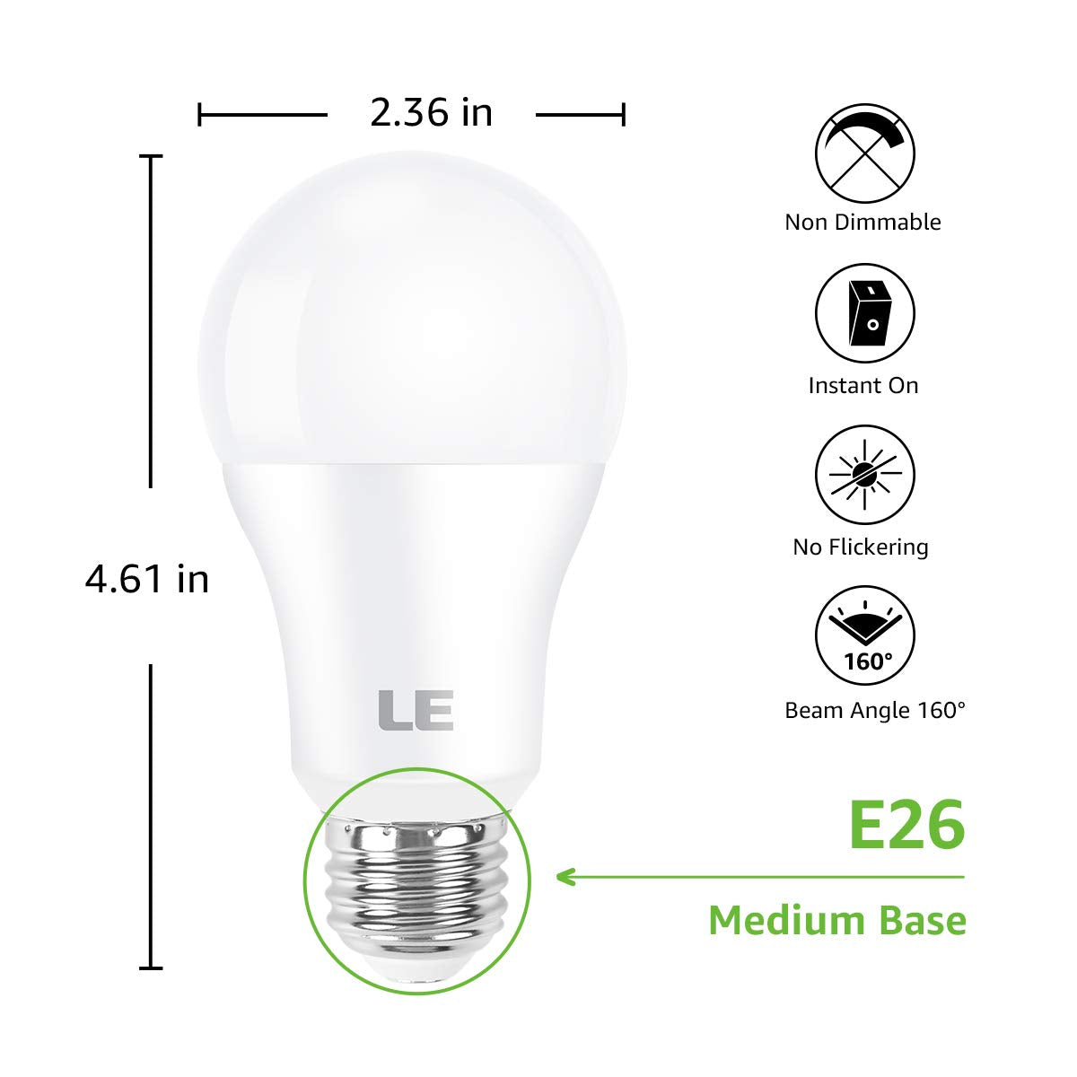 Lepro 100W Equivalent LED Light Bulbs, 3-Pack