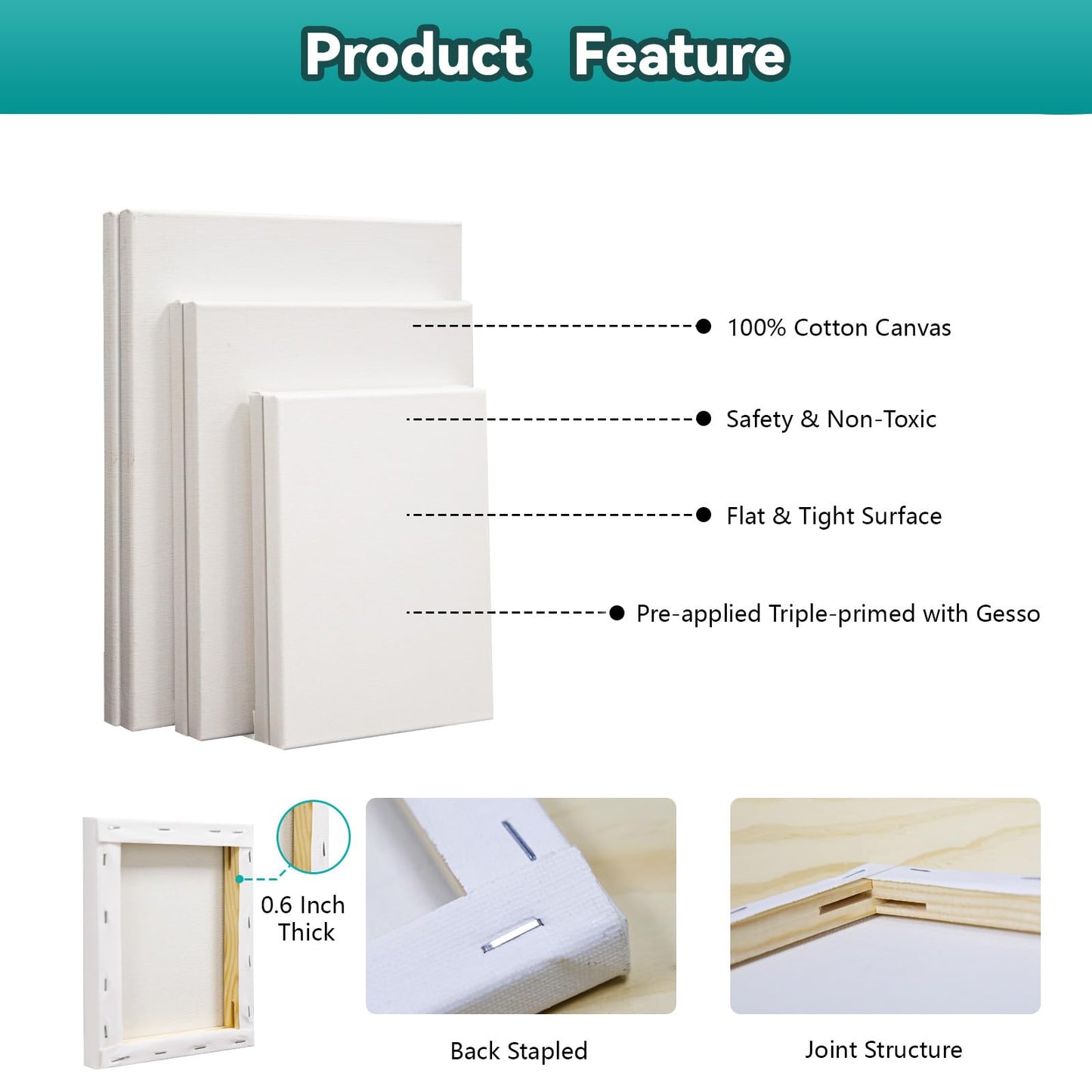 Acrylic Paint Set with Canvases and Easel