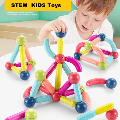 Salunhey Magnetic Building Sticks Montessori Toys for Toddler Kids,Preschool Sensory Educational Blocks Balls and Rods Set for 3+ Year Old Boys Girls Birthday Gift