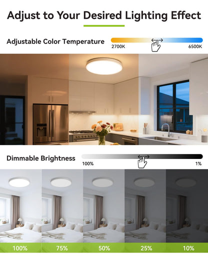 12 Inch LED Flush Mount Ceiling Light Fixture