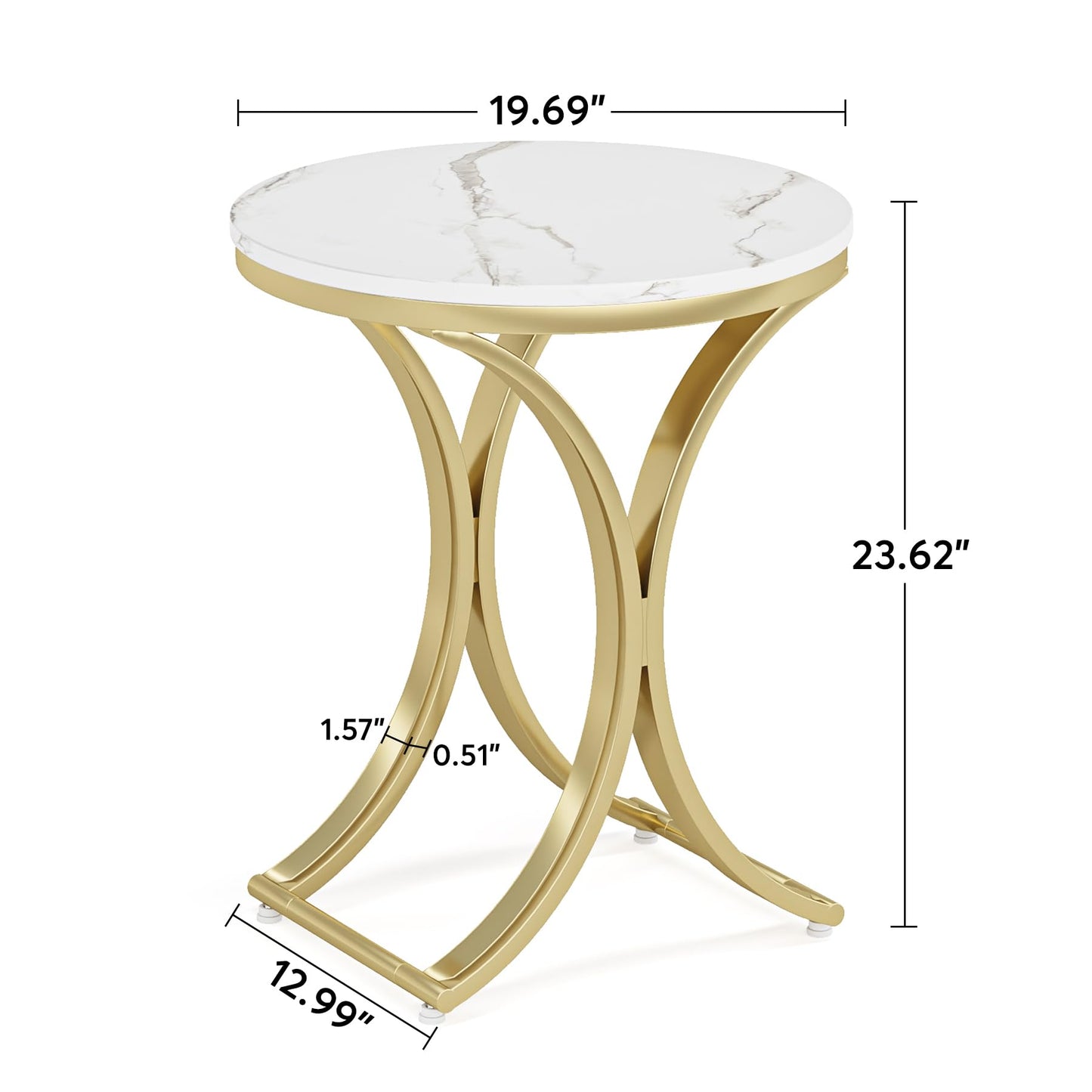 Tribesigns Round Faux Marble Side Table Set