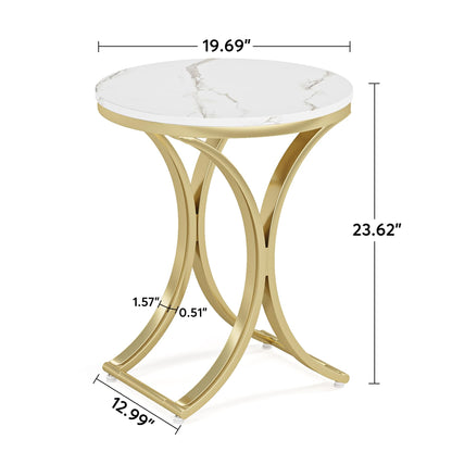 Tribesigns Round Faux Marble Side Table Set