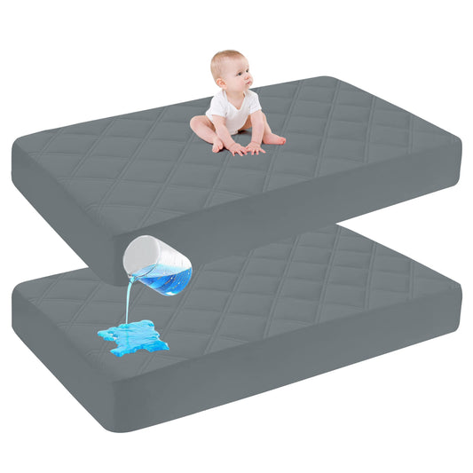 2 Pack Waterproof Crib Mattress Protector.