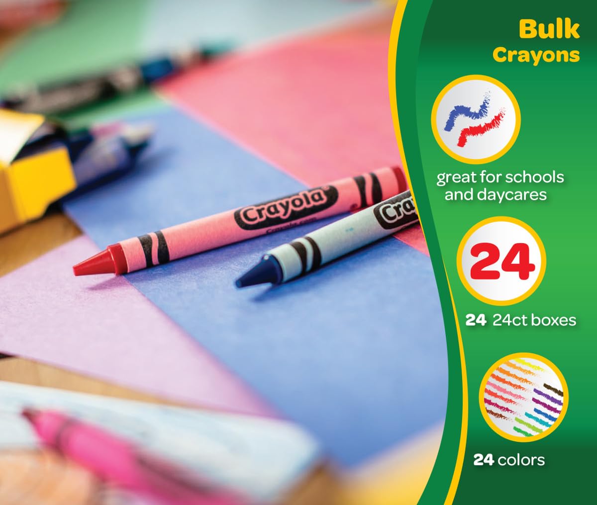 24 Pack Crayola Crayons for Kids