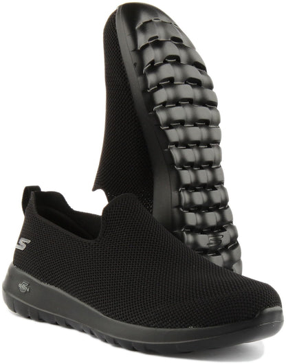 Skechers Men's Go Walk Max-Athletic Air Mesh Slip on Walkking Shoe Sneaker,Black/Black/Black,9.5 M US