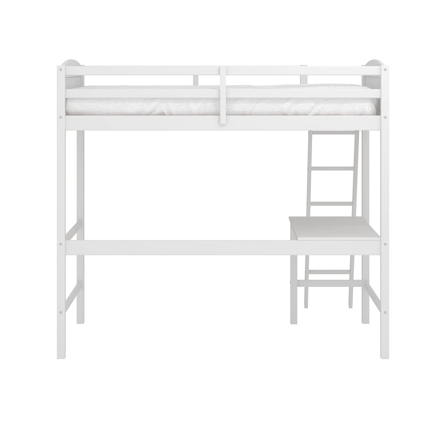 Hillsdale Twin Loft Bed with Desk, White