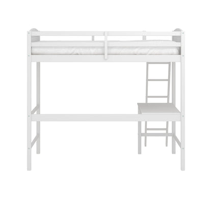 Hillsdale Twin Loft Bed with Desk, White