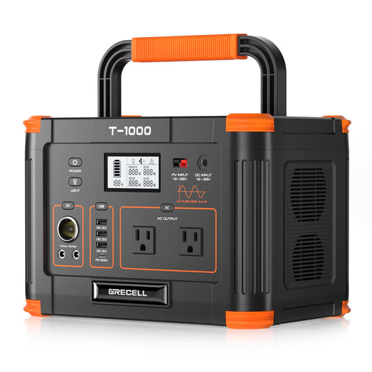 1000W GRECELL Portable Solar Generator with AC Outlet