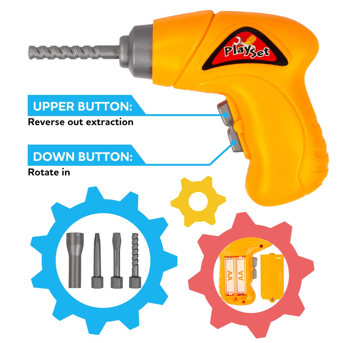 Kids Tool Bench with Electric Drill Toddler Workbench Tools Set for Kids Pretend Play Learning Toy Tool Set, Indoor & Outdoor Toys for 2 Year Old Boys Gift