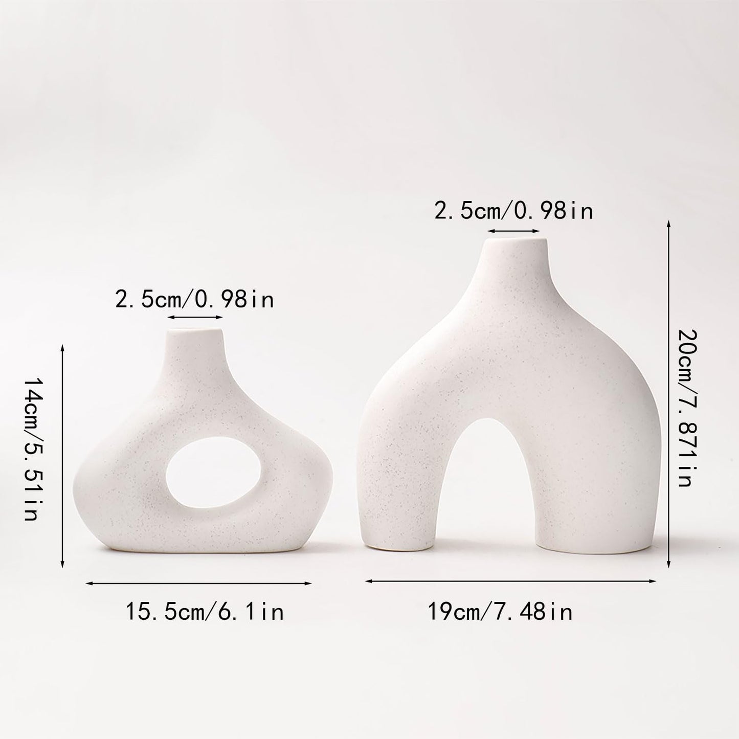 Set of 2 Donut Vases for Home Decor