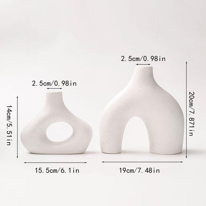 Set of 2 Donut Vases for Home Decor