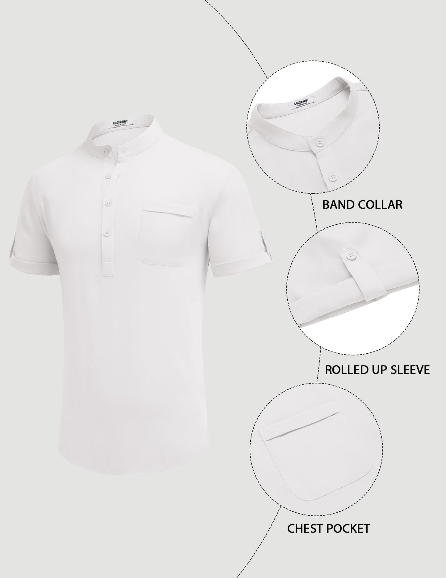 Men's Casual Short Sleeve Henley Shirt