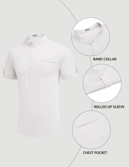 Men's Casual Short Sleeve Henley Shirt