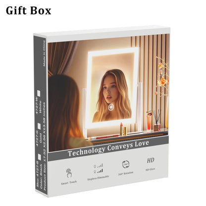 Large LED Makeup Mirror with Lights and Magnification