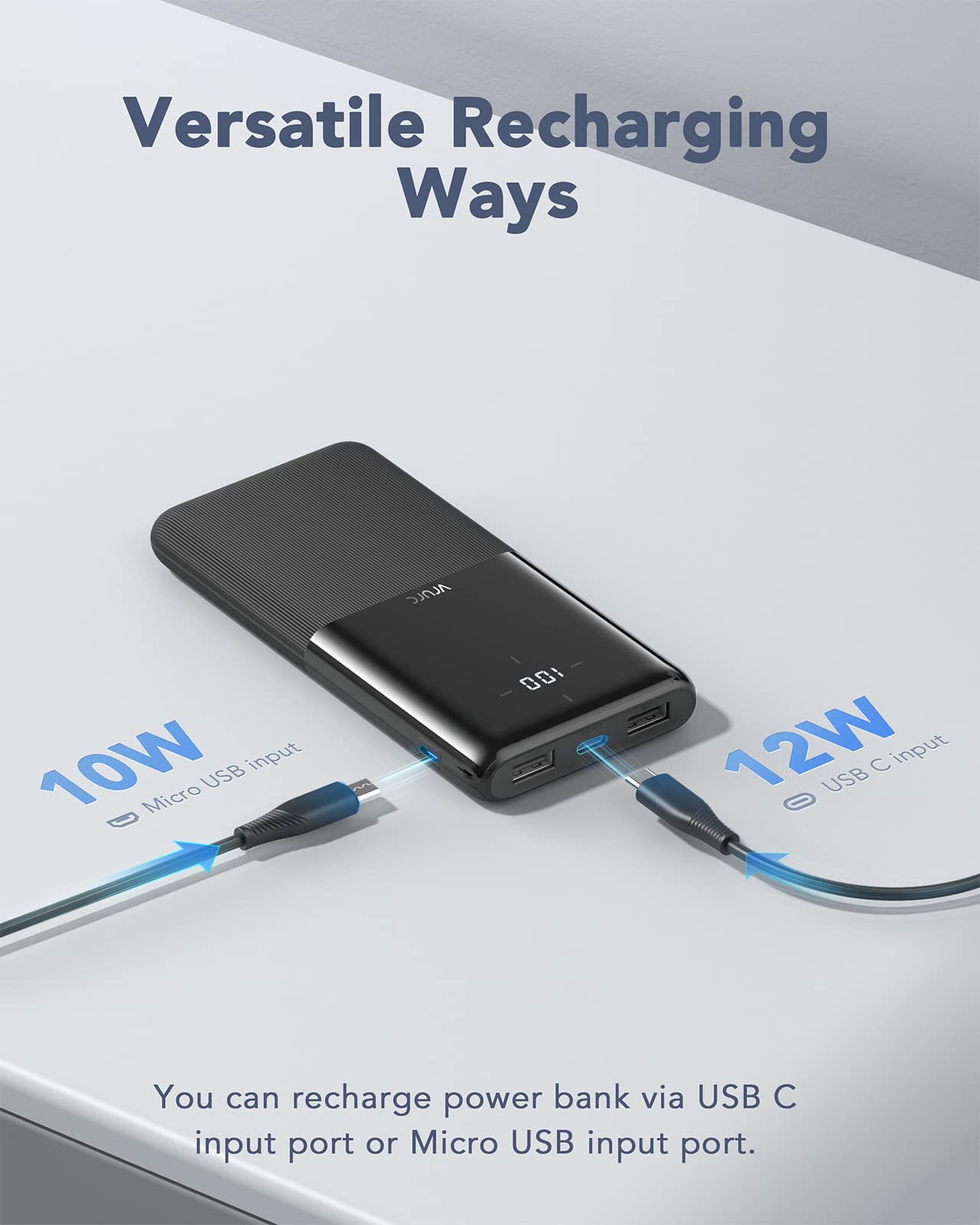 10000mAh VRURC Fast Charging Power Bank