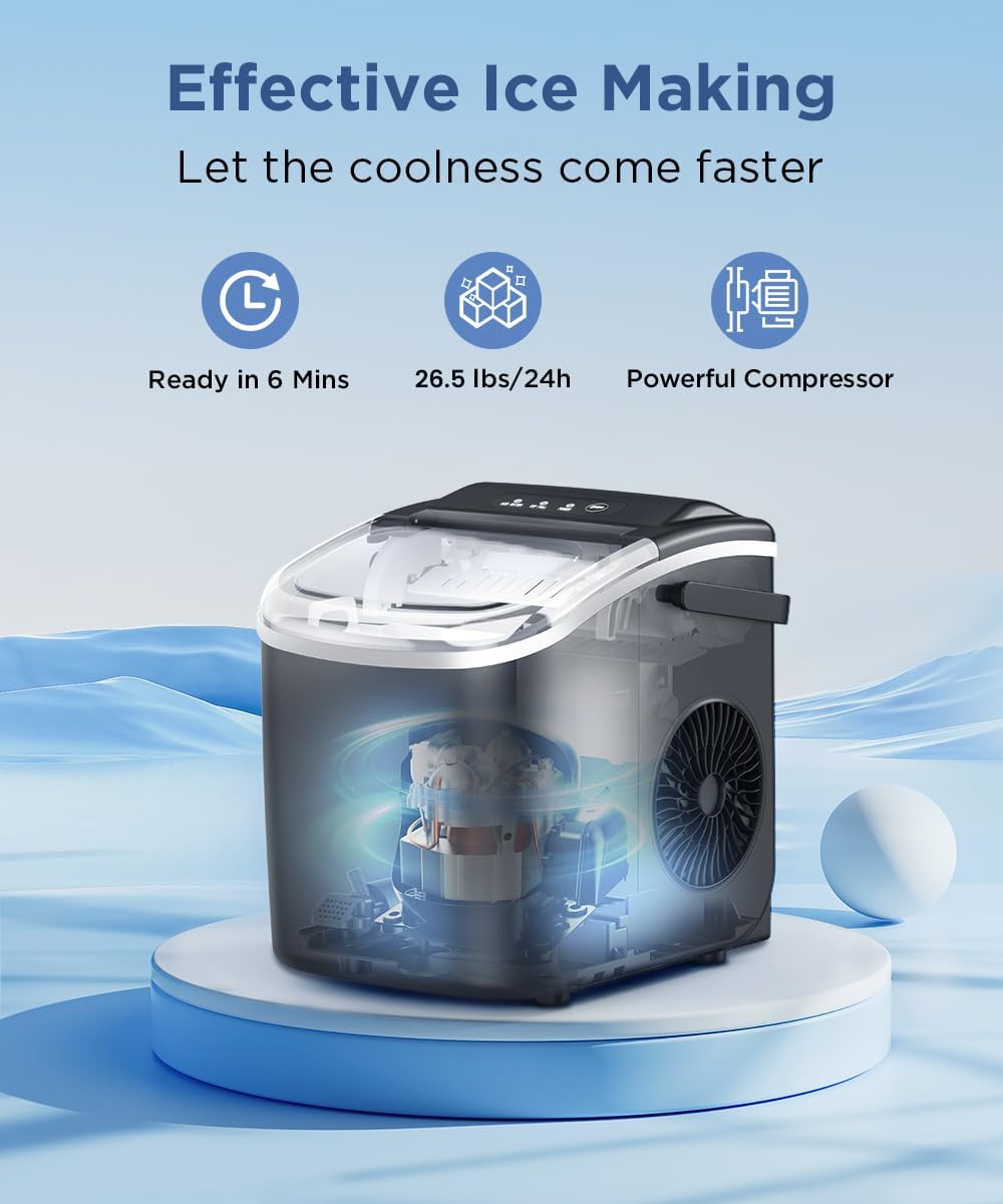 COWSAR Portable Ice Maker with Self-Cleaning Feature