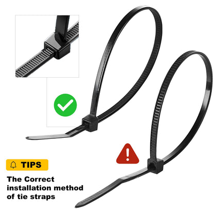 CUBEFELLER® Zip Ties, 4inch, 600 Pack, Black Zip Tieswith 40 Pounds Tensile Strength, Self-Locking Nylon Zip Ties for Indoor and Outdoor, Cable Ties in resealable bag