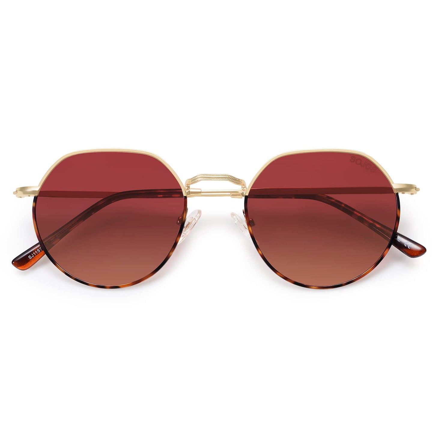 SOJOS Round Polygon Polarized Sunglasses for Women Men Retro Classic Vintage Panto Shades SJ1157