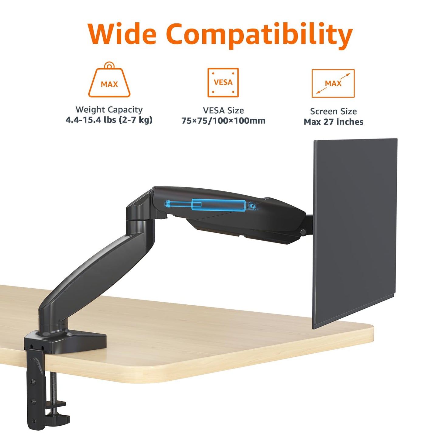 Adjustable Monitor Arm for 27" Displays