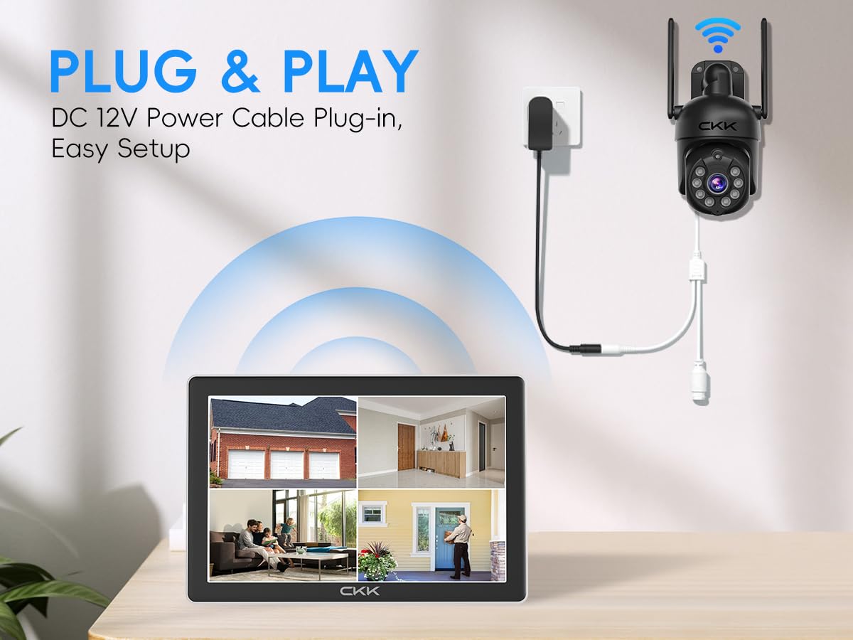 3K Wireless Outdoor Security Camera with Night Vision