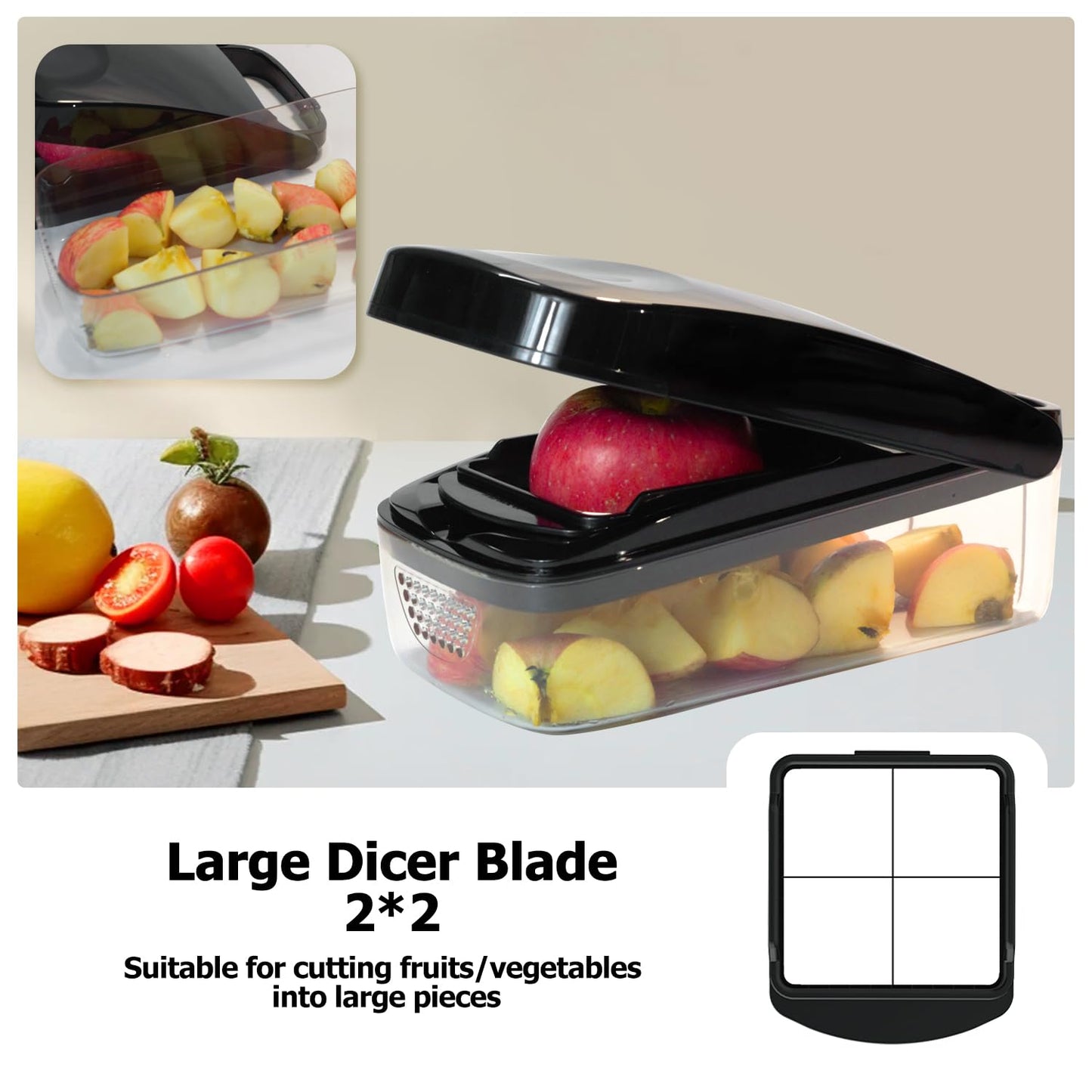 KITIDEA Vegetable Chopper with Container and Dicer