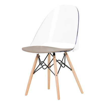 South Shore Eiffel Style Chair, Gray Wood