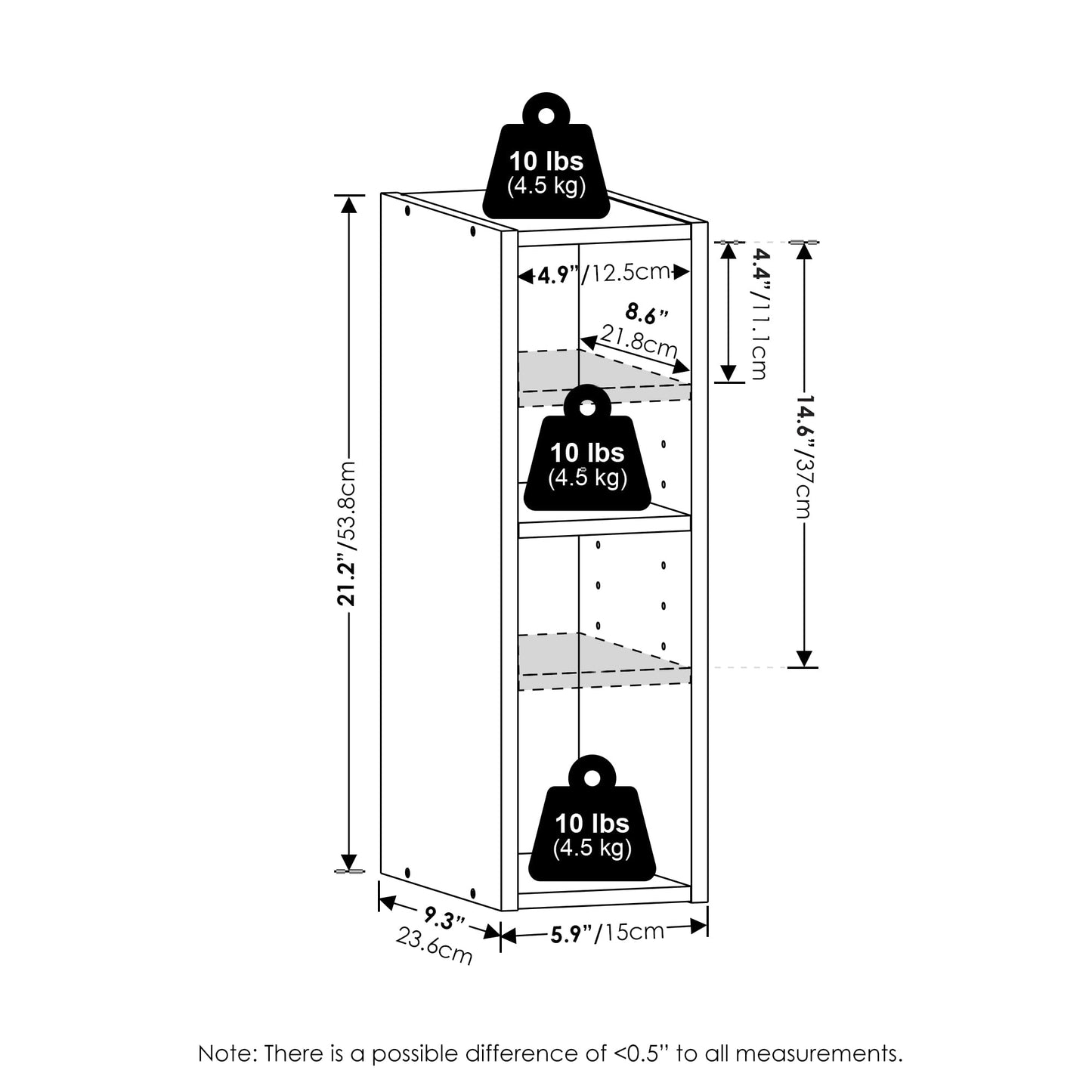 2-Tier Furinno Storage Shelf Bookcase