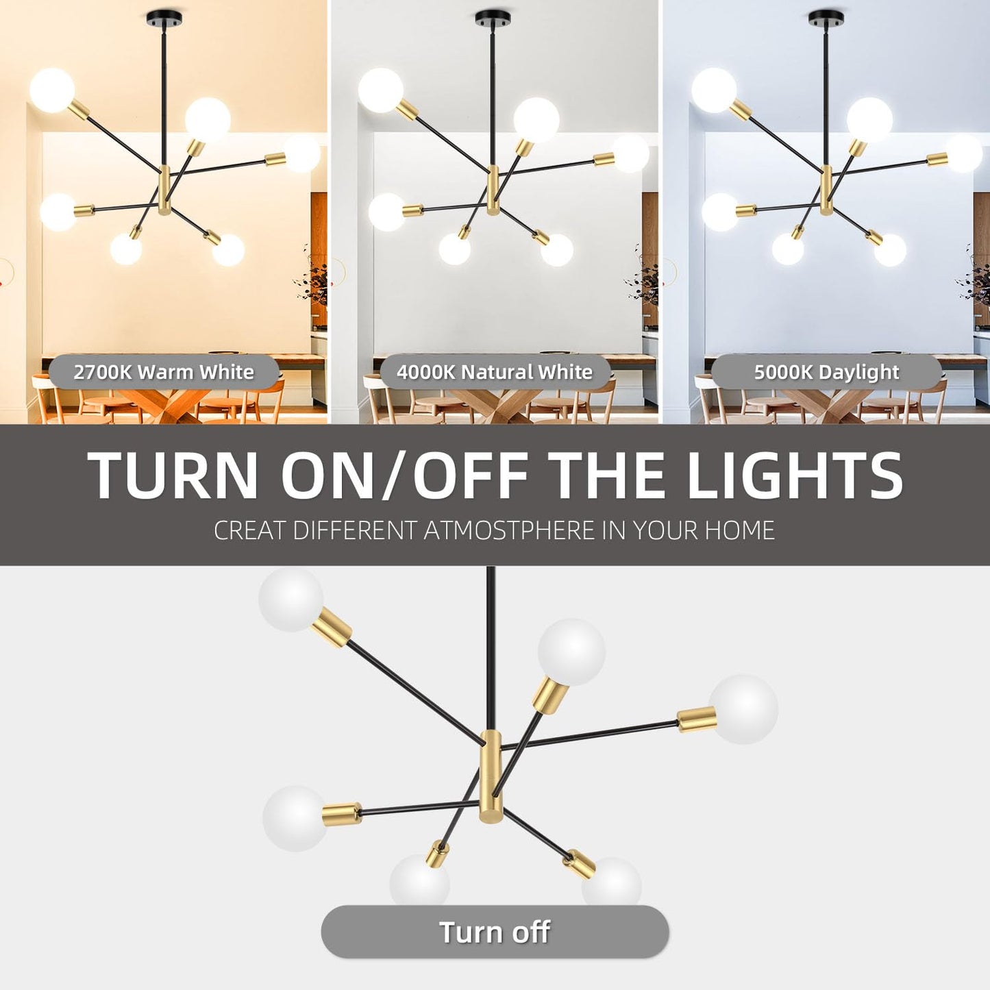 6-Light Sputnik Chandelier by CANMEIJIA