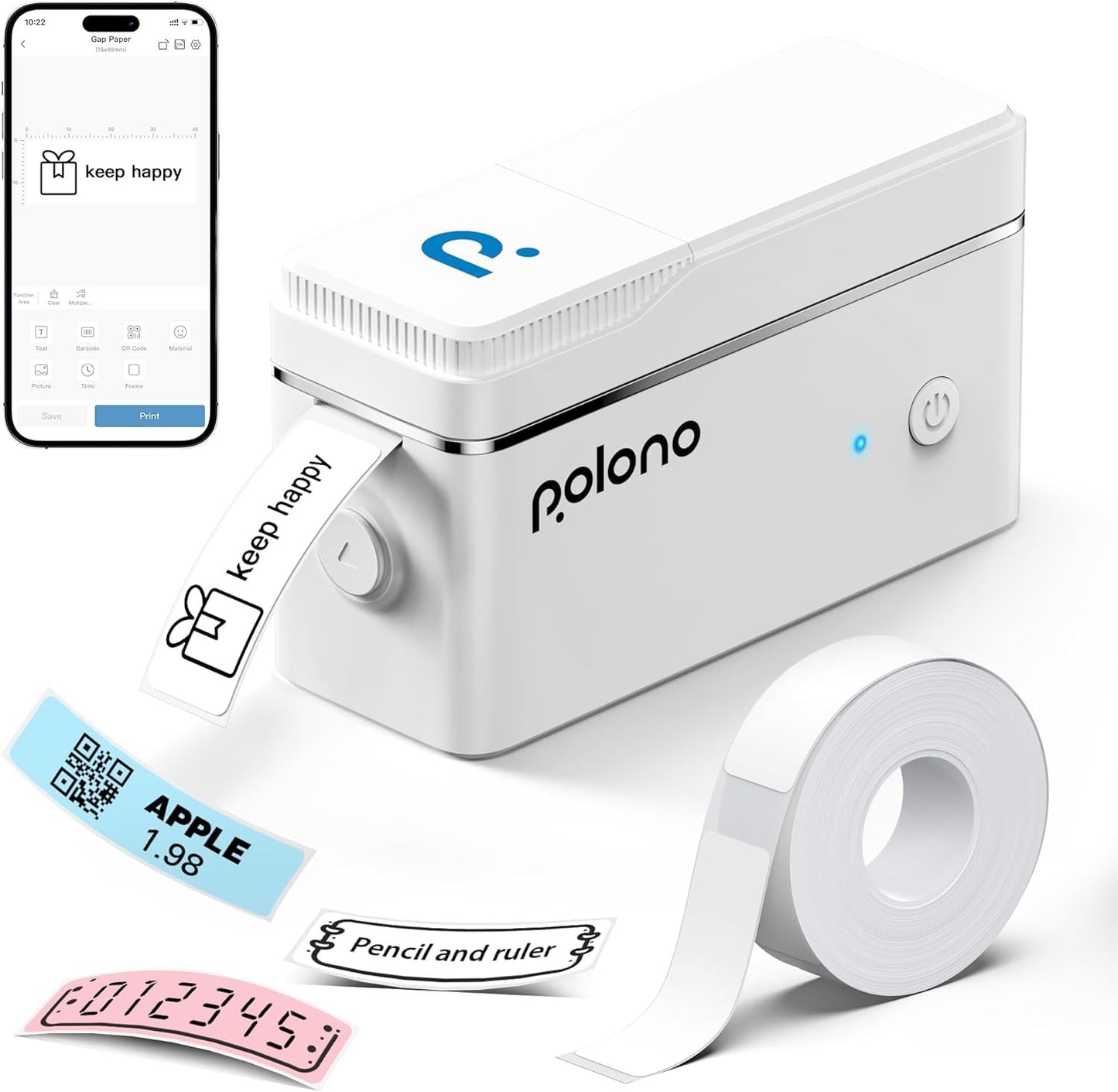 POLONO Portable Bluetooth Label Maker for Organizing