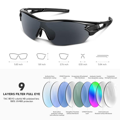 Polarized Sports Sunglasses for Men and Women