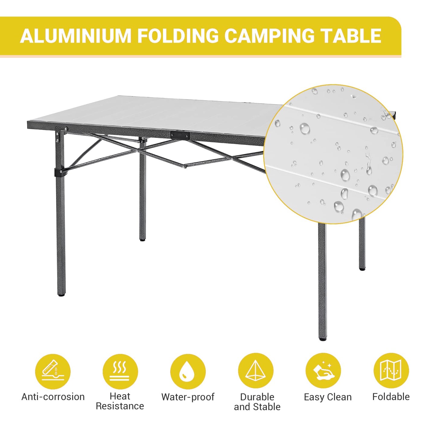 Portable Camping Table for 4-6 People