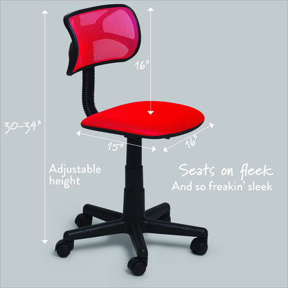 Urban Lifestyle Swivel Mesh Desk Chair, Red