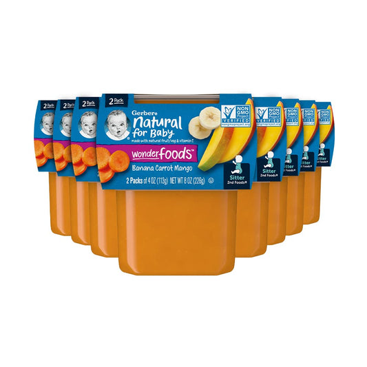 Gerber Banana, Carrot & Mango Baby Food Tubs
