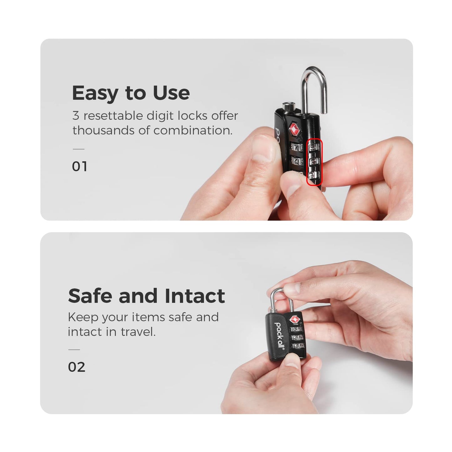 TSA Approved 3-Digit Combination Luggage Locks