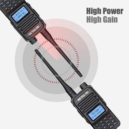 Retevis RT85 Walkie Talkies Long Range for Adults, Two Way Radios Long Range Rechargeable, High Power, Dual Band, 200 Channels, 1400 mAh Battery, Ham Radio for Camping Trekking Family (2 Pack)