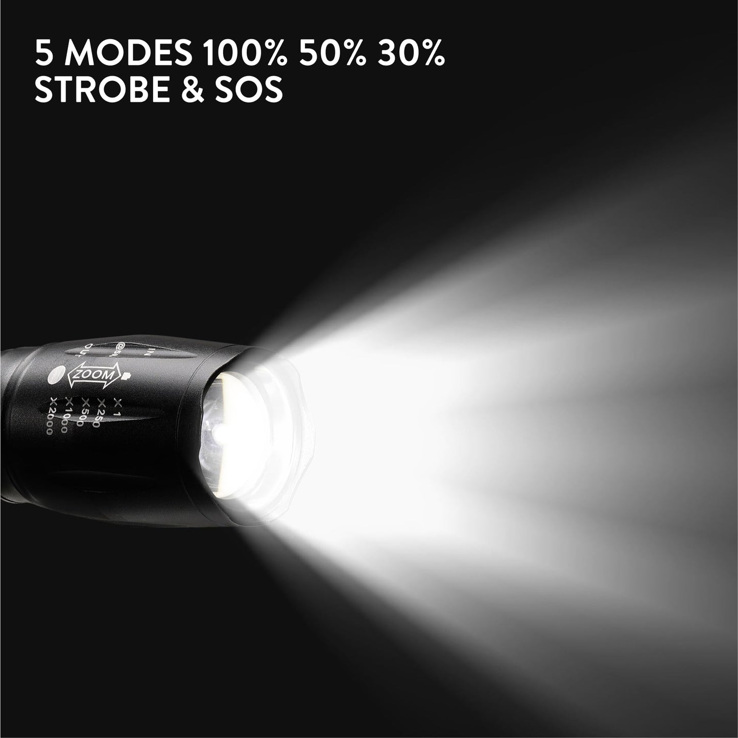 H&S Tactical LED Flashlight Set of 2