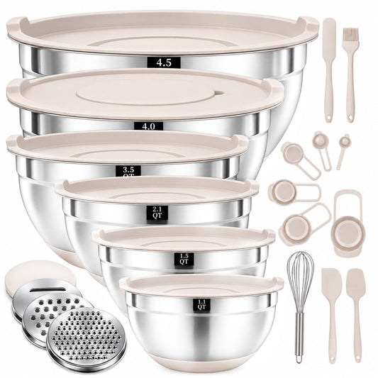 21 Piece Mixing Bowls with Lids and Graters