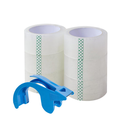 Toptoo Heavy Duty Packing Tape with Dispenser for Shipping, Moving, Storing and Packing, 6 Rolls, 1.88" x 60 Yards, Waterproof & Strong Seal On All Boxes