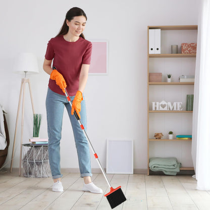 Broom and Dustpan Set with Long Handle