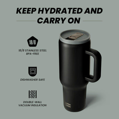 40 oz Stainless Steel Tumbler with Straw