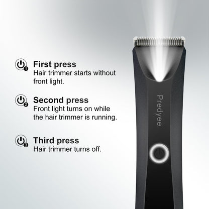 Predyee Electric Groin Hair Trimmer - Replaceable Ceramic Blade Heads, Waterproof Wet/Dry Clippers - Ultimate Male Body Hair Razor
