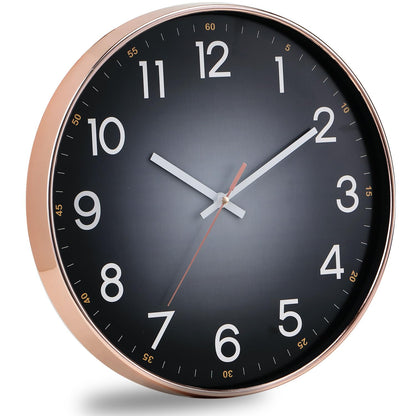QWANPET Wall Clock,12" Modern Round Wall Clocks,Quality Quartz Silent Non-Ticking Wall Clock,Decor Wall Clocks for Living Room Bedroom Kitchen Home