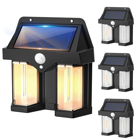 Solar Wall Lamp with Motion Sensor, 4 Pack