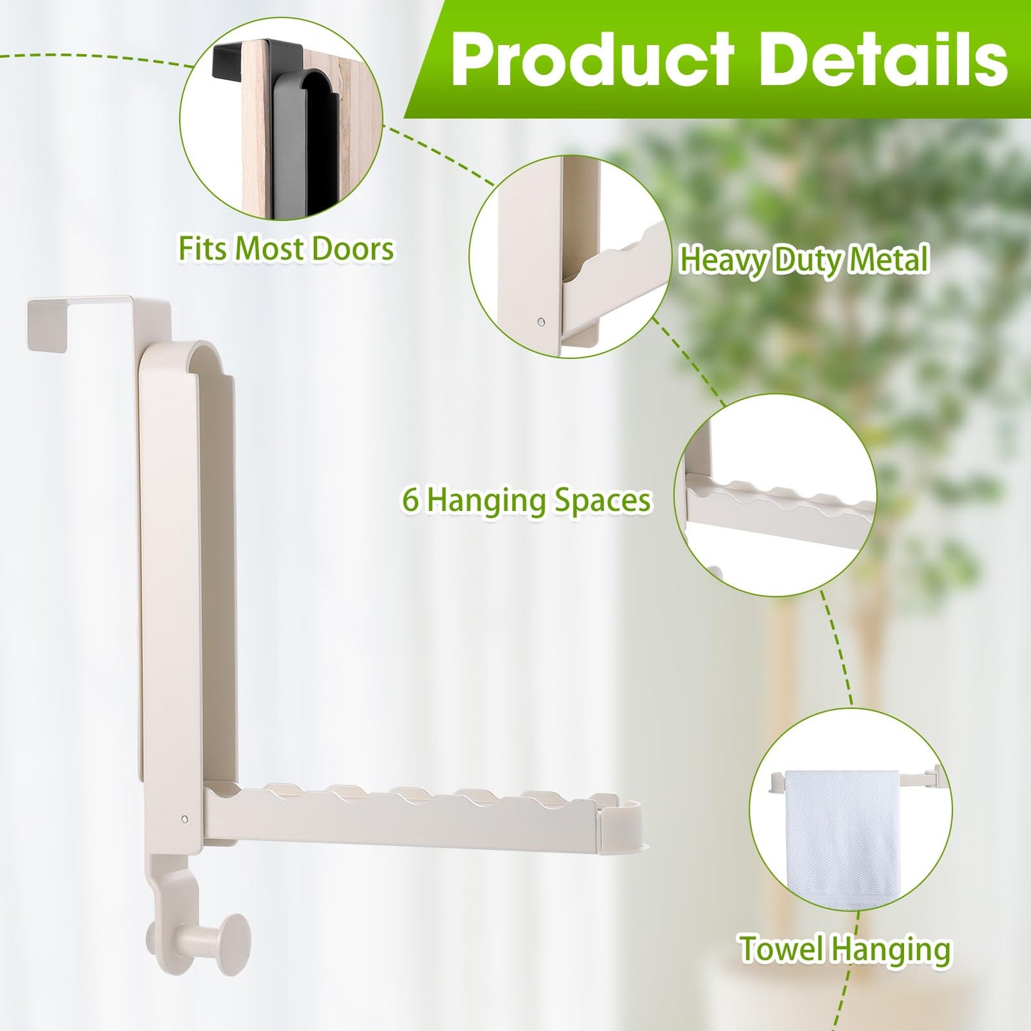 Over The Door Drying Rack for Laundry Storage