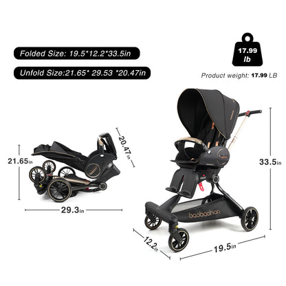 Lightweight 360° Rotatable Baby Stroller for Travel