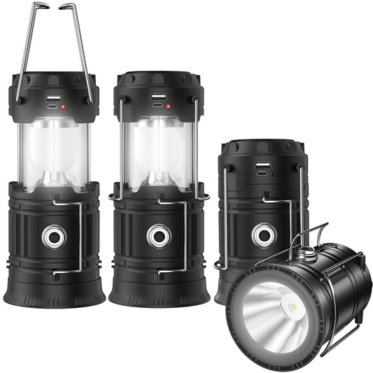 Solar Lantern Flashlight, USB Rechargeable, Portable