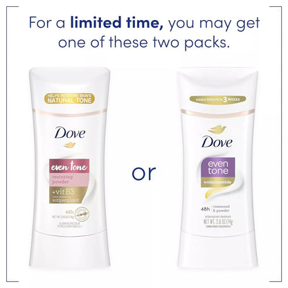 Dove Even Tone Antiperspirant Deodorant 3 Count