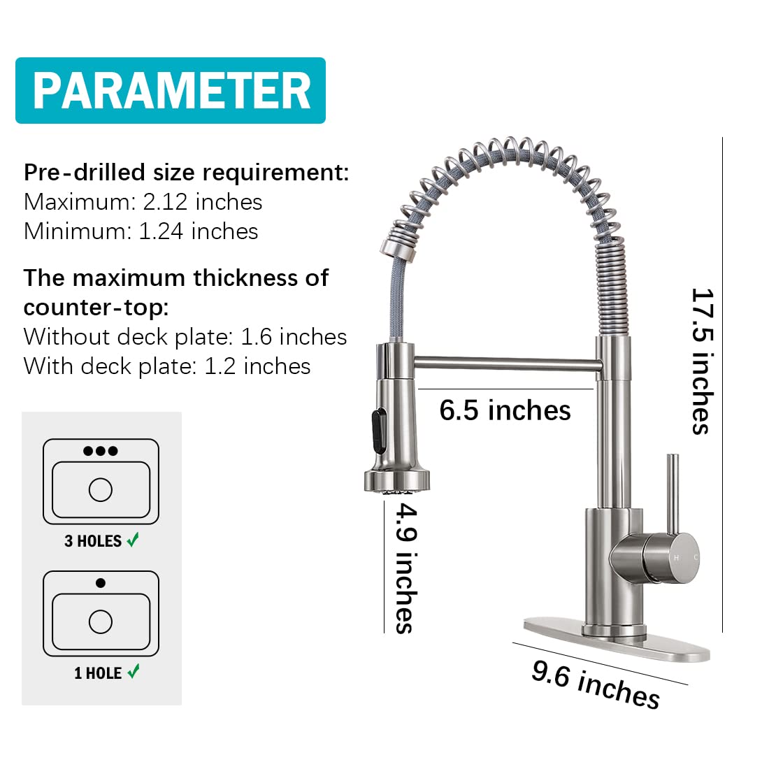 HGN Pull Down Kitchen Faucet with Sprayer