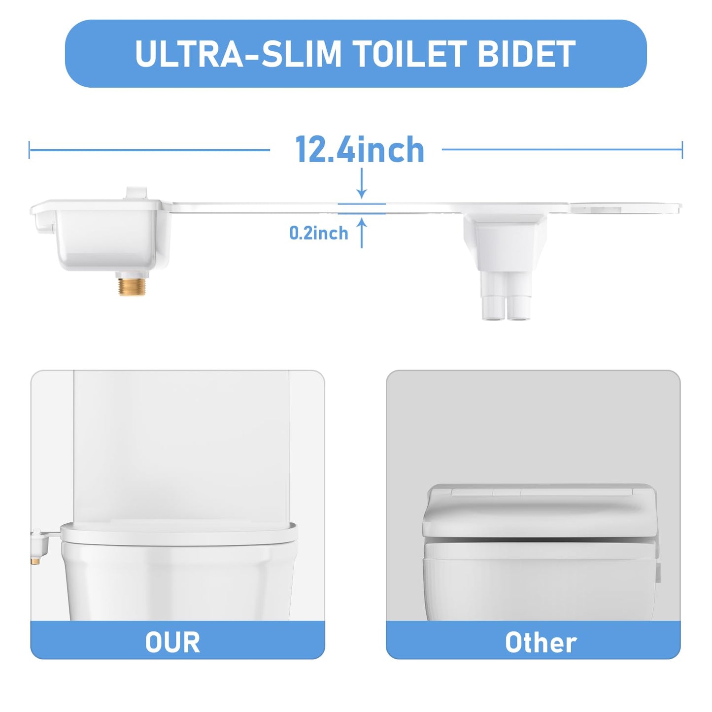 Bidet Attachment for Toilet, Giryarciga Retractable Self Cleaning Cold Water Bidets for Existing Toilets,Self-Cleaning Nozzle,Bidet Toilet Seat Attachment with Non-Electric Dual Nozzle Feminine