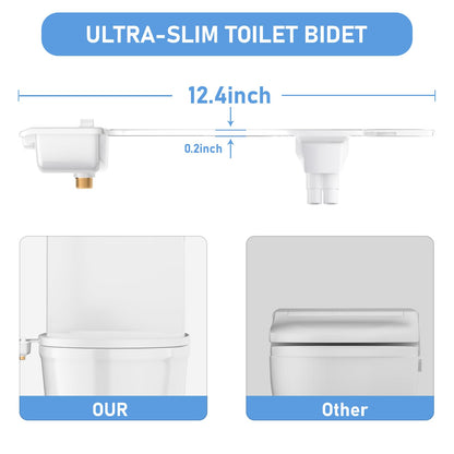 Bidet Attachment for Toilet, Giryarciga Retractable Self Cleaning Cold Water Bidets for Existing Toilets,Self-Cleaning Nozzle,Bidet Toilet Seat Attachment with Non-Electric Dual Nozzle Feminine